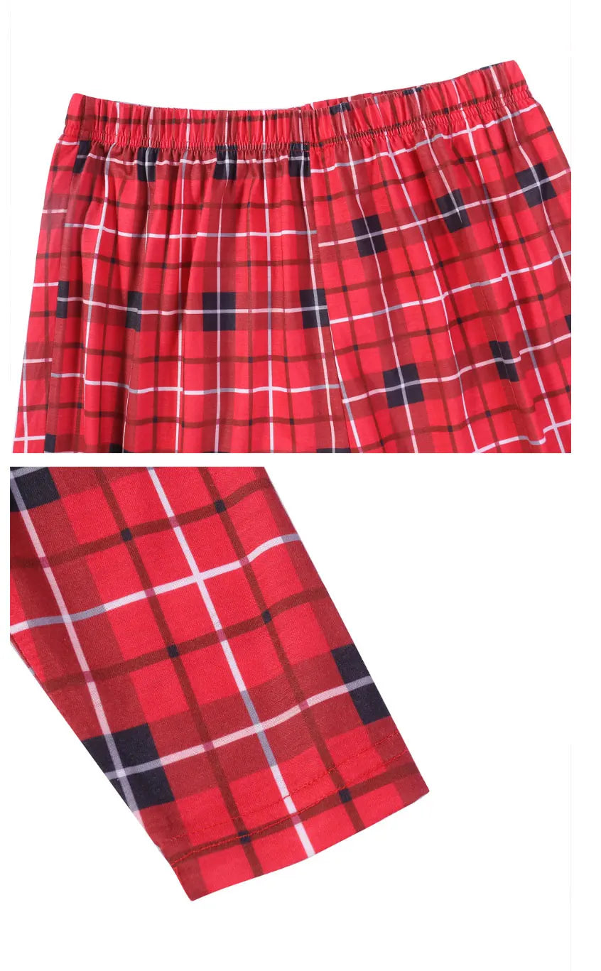 Family Christmas Pajamas Matching Sets Adult And Kids Red Plaid Button Shirts Tops+Pants Baby Romper Dog Pajamas too!!