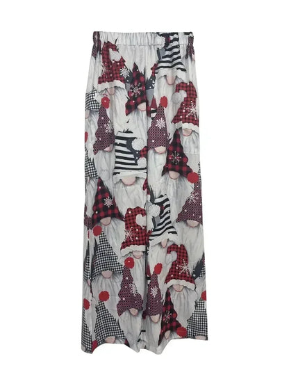 Plus Size to 5XL Casual Loose Long Wide Leg with Pockets Elastic Waist