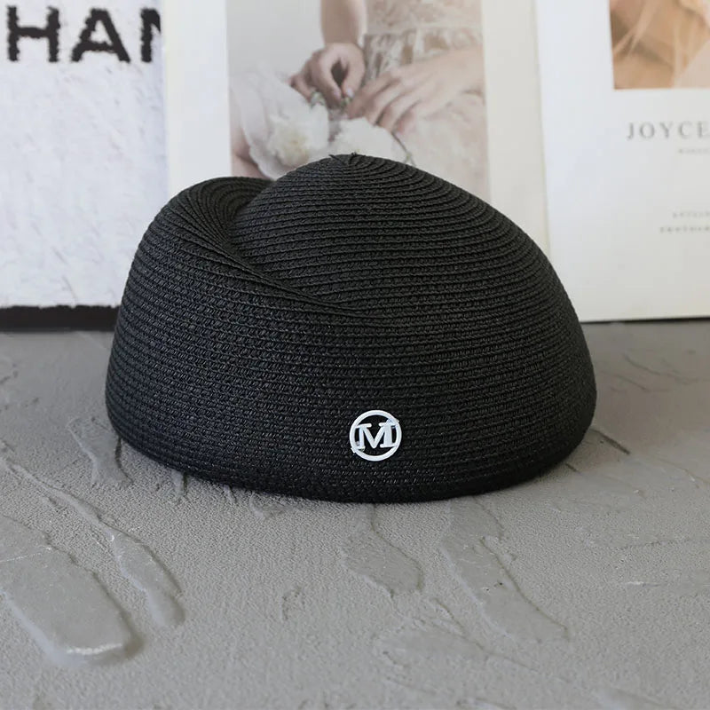 Straw Pillbox Hat  in 4 colors