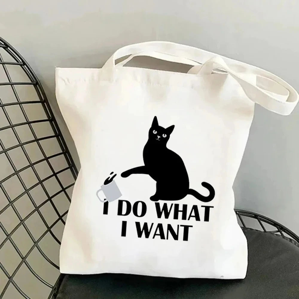 Life Is Better with Cats Canvas Tote Bag, Handbag. USE THIS AS THE GIFT OR TO HOLD THE GIFT---WHY USE PAPER?