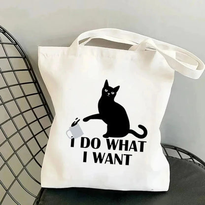 Life Is Better with Cats Canvas Tote Bag, Handbag. USE THIS AS THE GIFT OR TO HOLD THE GIFT---WHY USE PAPER?
