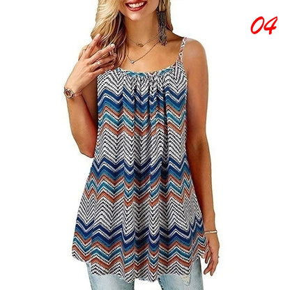 7 Designs up to 4XL Boho Tank Tops Printed Cami Casual Loose