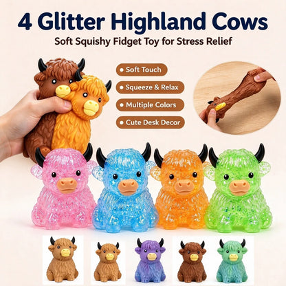 Glitter Highlander Cow Squishies