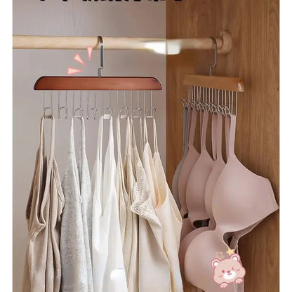 Wooden Sling Hanger Organizer with Multiple Hooks for Organization and Space Saving