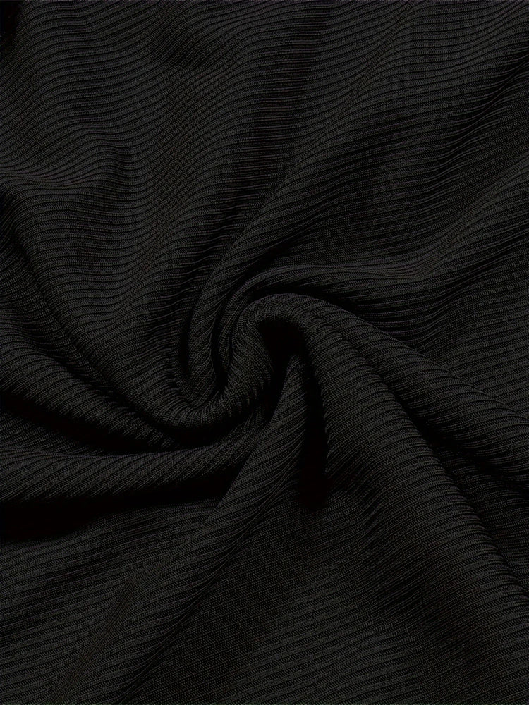 Plus Size to 4XL, Solid Colors, Elastic Waist, Drawstring Split Skirt, Casual Stretchy Skirt
