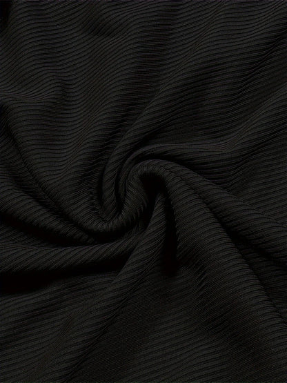 Plus Size to 4XL, Solid Colors, Elastic Waist, Drawstring Split Skirt, Casual Stretchy Skirt