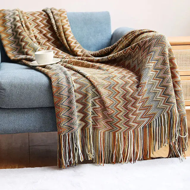 Boho Blankets with Aztec Baja Blanket Designs, Ethnic Sofa Cover