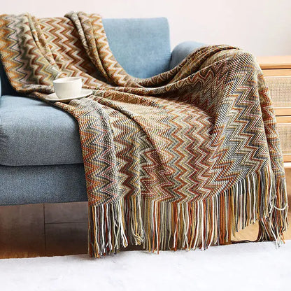 Boho Blankets with Aztec Baja Blanket Designs, Ethnic Sofa Cover