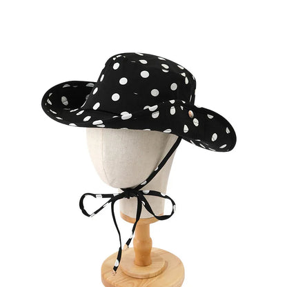 Black Polka Dot Bucket Hats With Big Brim  Also in Black and White checkered