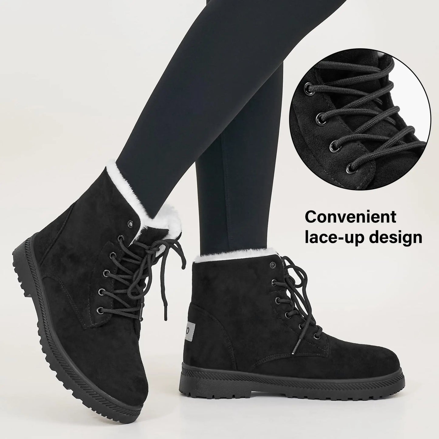 Crestar Winter Snow Boots for Women Warm Fur Lined, Ankle Boots, Lace Up, Non-Slip in Dark and Light Blue, Khaki, Red, and Black