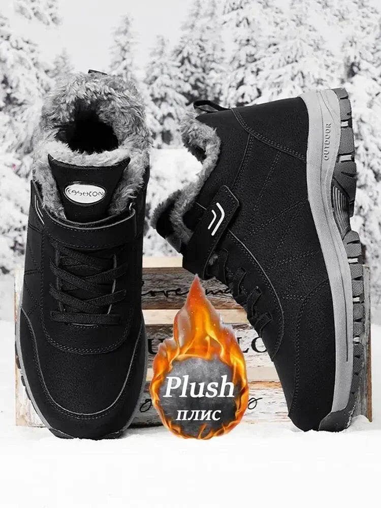 Red or Black Women's Climbing Shoes, Outdoor Sports Cotton Fleece Lined Tie and Strap Closure