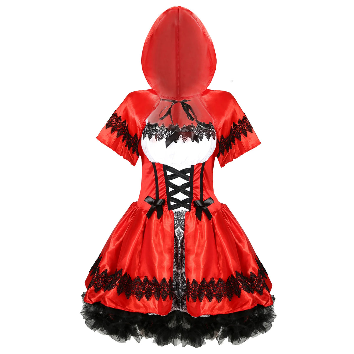 Adult Little Red Riding Hood Halloween Costume. Dress with Hooded Shoulder Cape included