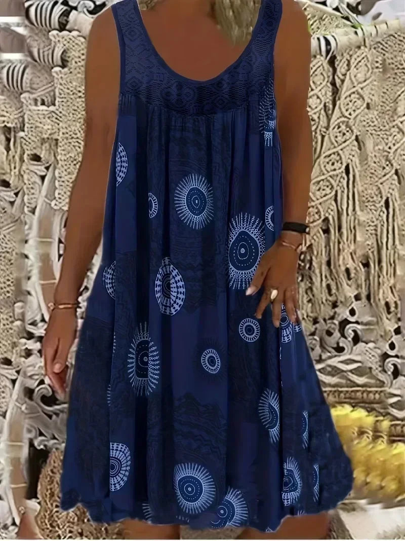Sizes 1XL-8XL Women's Lace Panel Tank Dress, Sleeveless, Casual  and Comfy