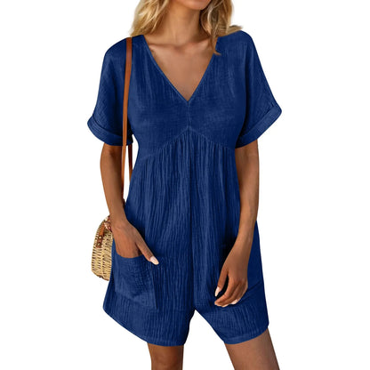 Up to 3XL Short Casual Jumper with short sleeves. V Neck with Pockets Various Colors