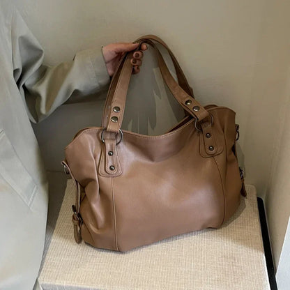Soft Interior Compartment Shoulder Bag With Zipper Handbags in 3 colors