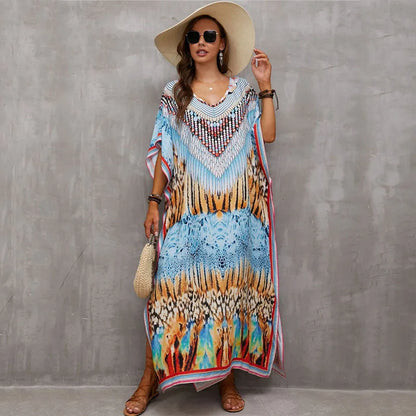 Plus Size Kaftan Dresses for Lounging or Cover-Up at the Beach. Several Designs