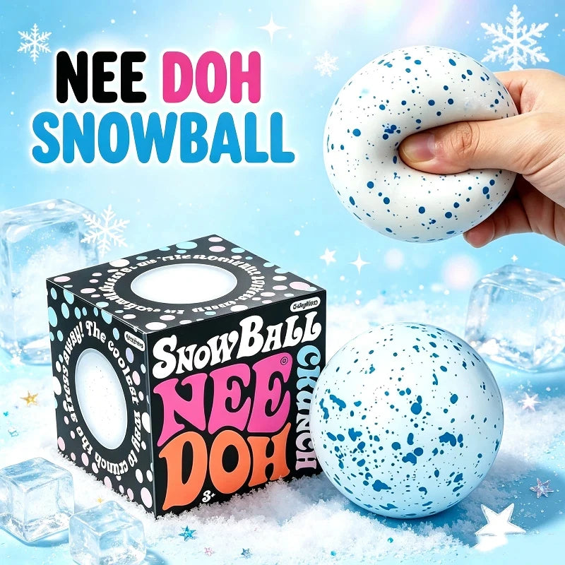 Needoh Snow Ball Crunch Squishy Fidget, Sensory Toy, Anxiety Relief Stress Ball