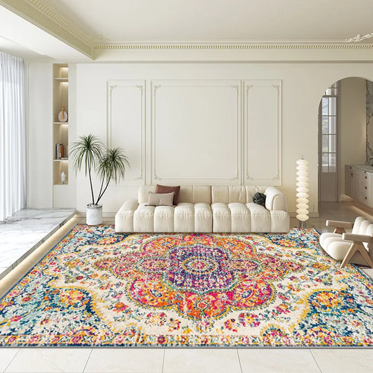 Crystal Velvet Carpet with a dotted PVC backing for non-slip is a great Boho addition to any room