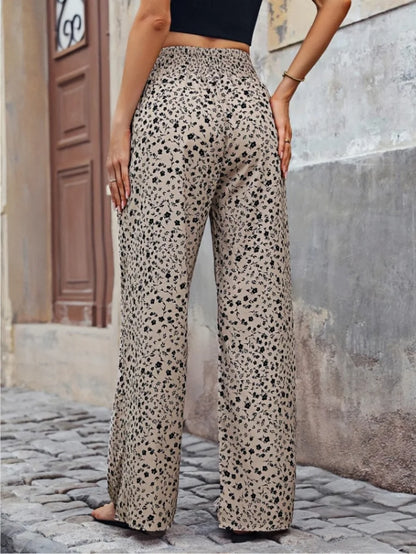 Sizes to 2XL Wide Leg Pants Boho Elastic High Waisted with Drawstring Loose Pants