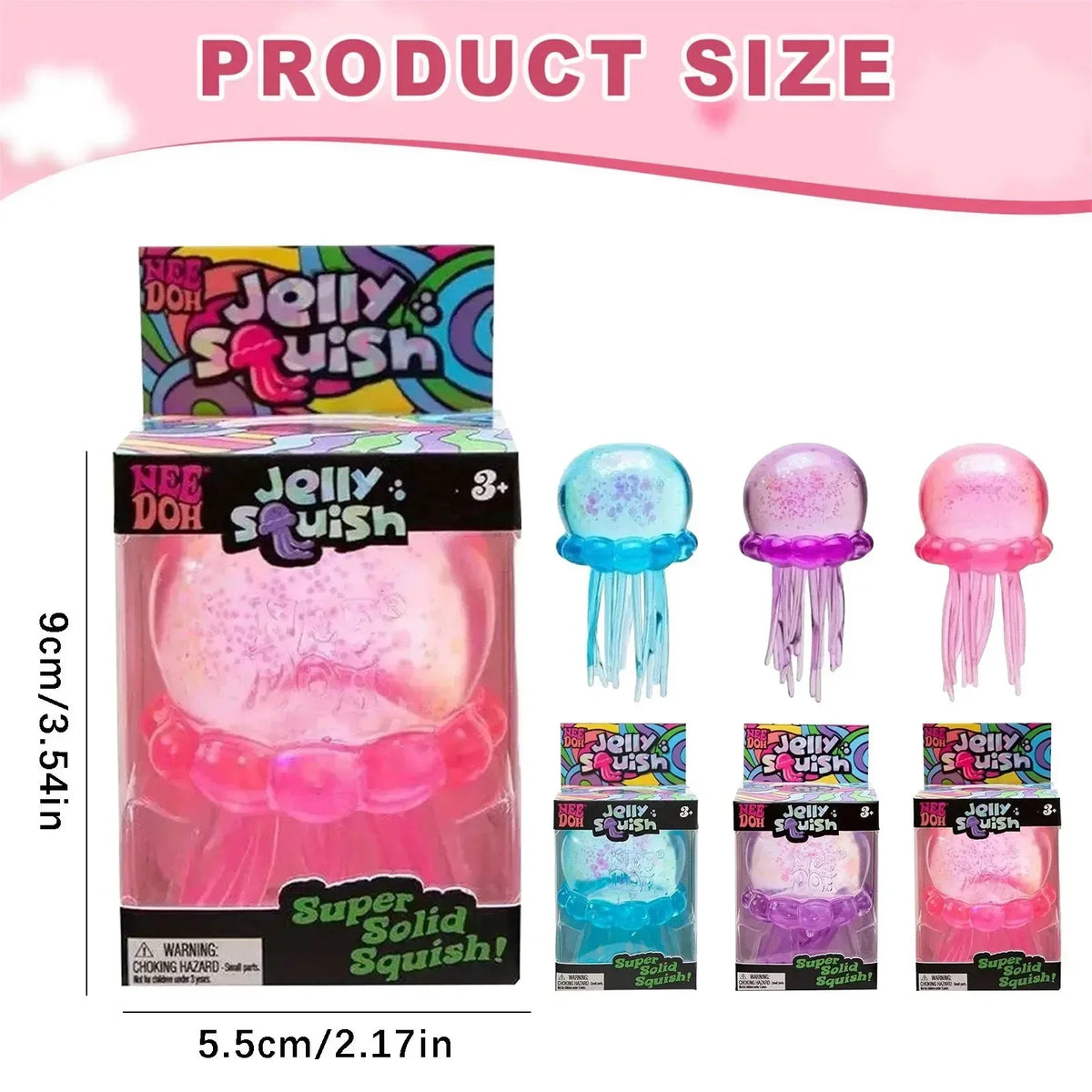 Nee Doh Jellyfish  Squishy Fidget Toy, Water Sensory Soft Jelly Squeeze, Stress Relief  and Hand Exerciser