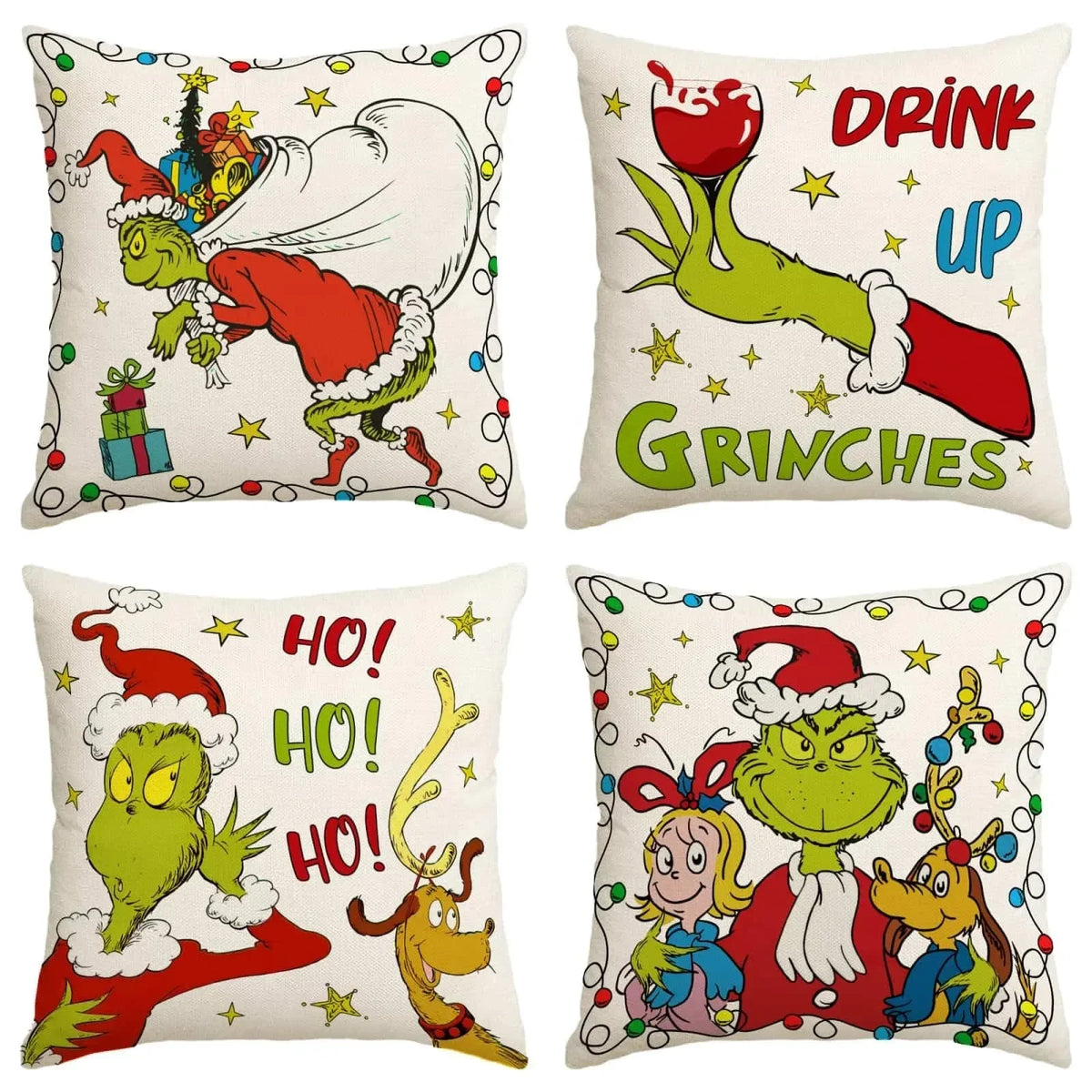 Merry Christmas Throw Pillow Cover, 18 × 18 Inch, Cover Only