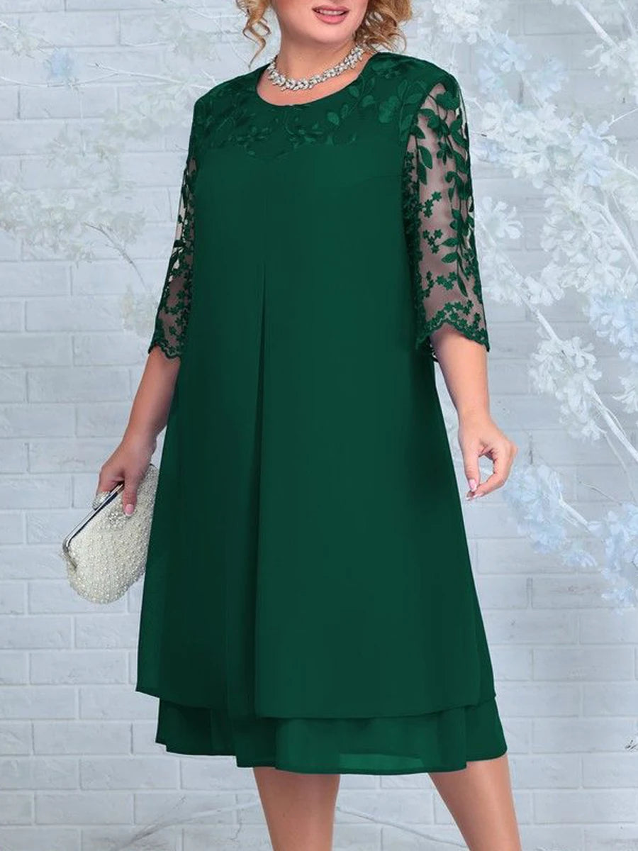 Sizes to 4XL  in 7 Colors  Embroidery Patchwork Elegant Dresses