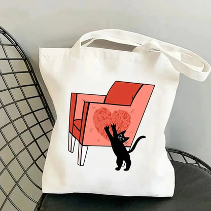 Life Is Better with Cats Canvas Tote Bag, Handbag. USE THIS AS THE GIFT OR TO HOLD THE GIFT---WHY USE PAPER?