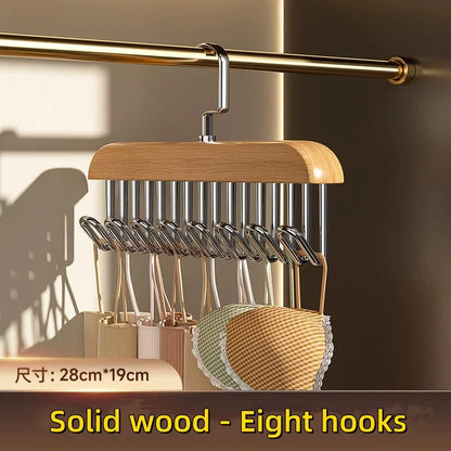 Wooden Sling Hanger Organizer with Multiple Hooks for Organization and Space Saving
