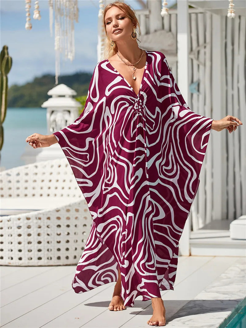 Women's Plus Size V-Neck Batwing Caftan Cover-Up Loungewear 30 Designs

Designs