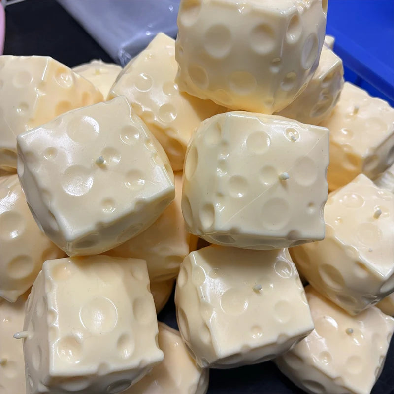 Crunchy Squishy Cheese Cube  Fidget Toy Sensory Anti-Stress Toys