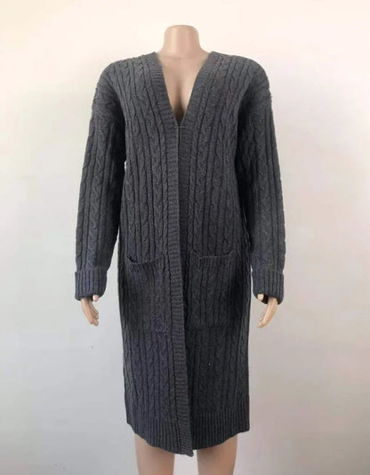 Grey, Pink, Yellow, and White Long Thick Cotton Cardigans