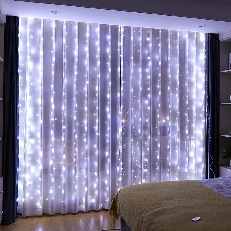 11 Colors of 3/6M USB LED Curtain 8 Modes Remote Control String Lights  Fairy Garland Lights