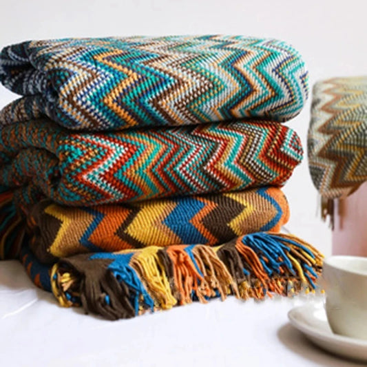 Boho Blankets with Aztec Baja Blanket Designs, Ethnic Sofa Cover