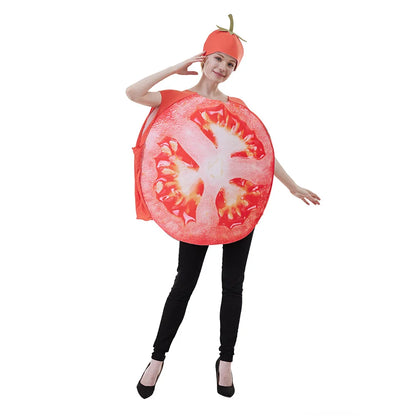 Halloween Funny Cosplay Fruit and Vegetable Costumes, also including grapes, hot pepper, tomato, avocado, and peas!