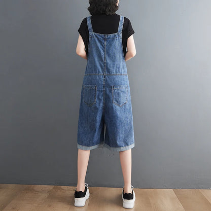 Jean Short Jumpsuits Long , Loose Shorts  Baggy Bibbed Overalls Pants