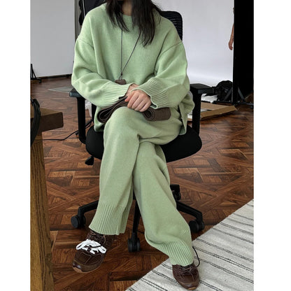 Sweater Suits, High Quality, 50% Wool Pullover With Knitted Pants