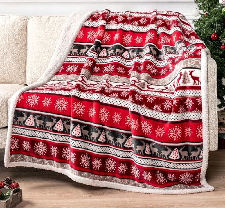 Christmas Sherpa Throw Blanket, Super Soft and Warm Blanket in 11 different Prints