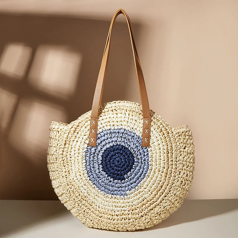Boho Crossbody Bags, Round Shoulder Purse, Faux Leather Strap. In 7 Colors, Designs, and Sizes