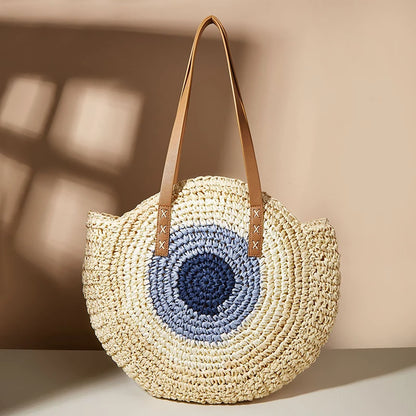 Boho Crossbody Bags, Round Shoulder Purse, Faux Leather Strap. In 7 Colors, Designs, and Sizes
