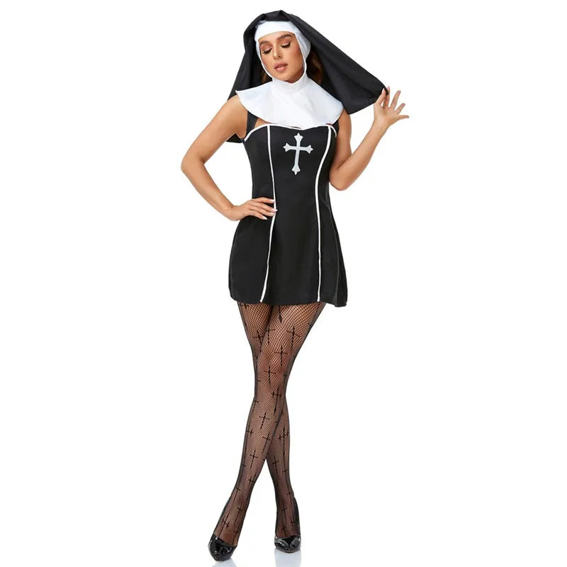 Medieval Cosplay Priest and Sexy Nun  Costume