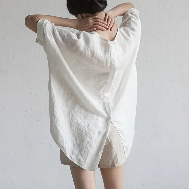 Plus Size 5xXL Casual Cotton-Linen Blend for An Airy feel, Large Baggy Fit,