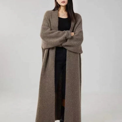 Mid-Calf Length, Long Sleeves, Oversized Course Knit Sweater, Loose Fit