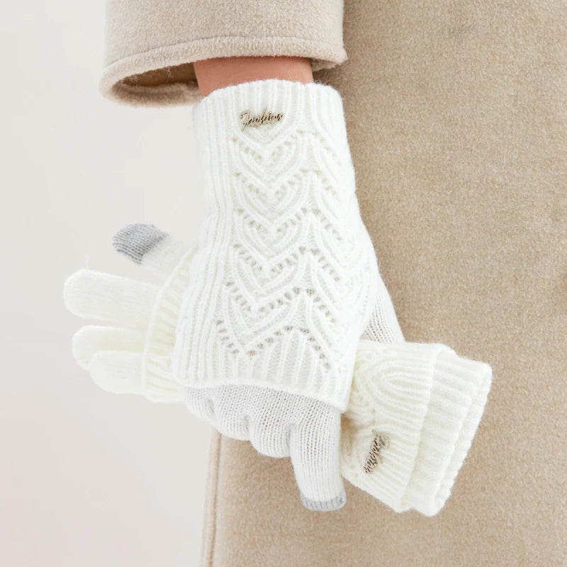 Hand Warmer Winter, Screen Touch Gloves, Hand and Arm Crochet, Faux Wool, Optional Finger Warmer Gloves