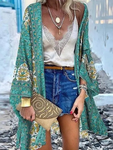Women's Boho Blouse Cardigan Top, Casual Cover-Up in 12 designs