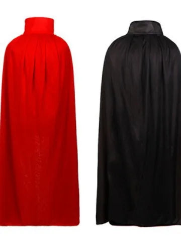 Halloween Women/Men's Hooded Cape Black and Red Reversible