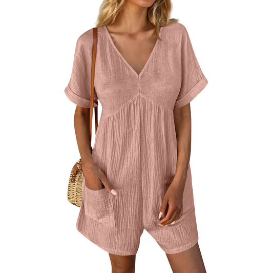 Up to 3XL Short Casual Jumper with short sleeves. V Neck with Pockets Various Colors