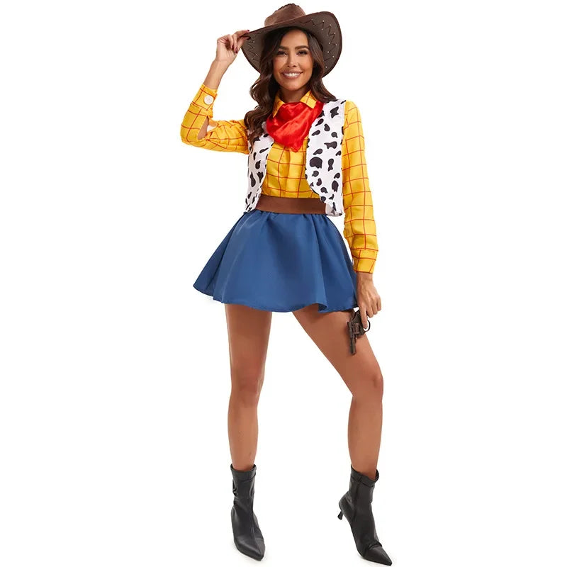 Halloween Woody Costume Matching Couple Cosplay Woody the Sheriff and Girl Friend