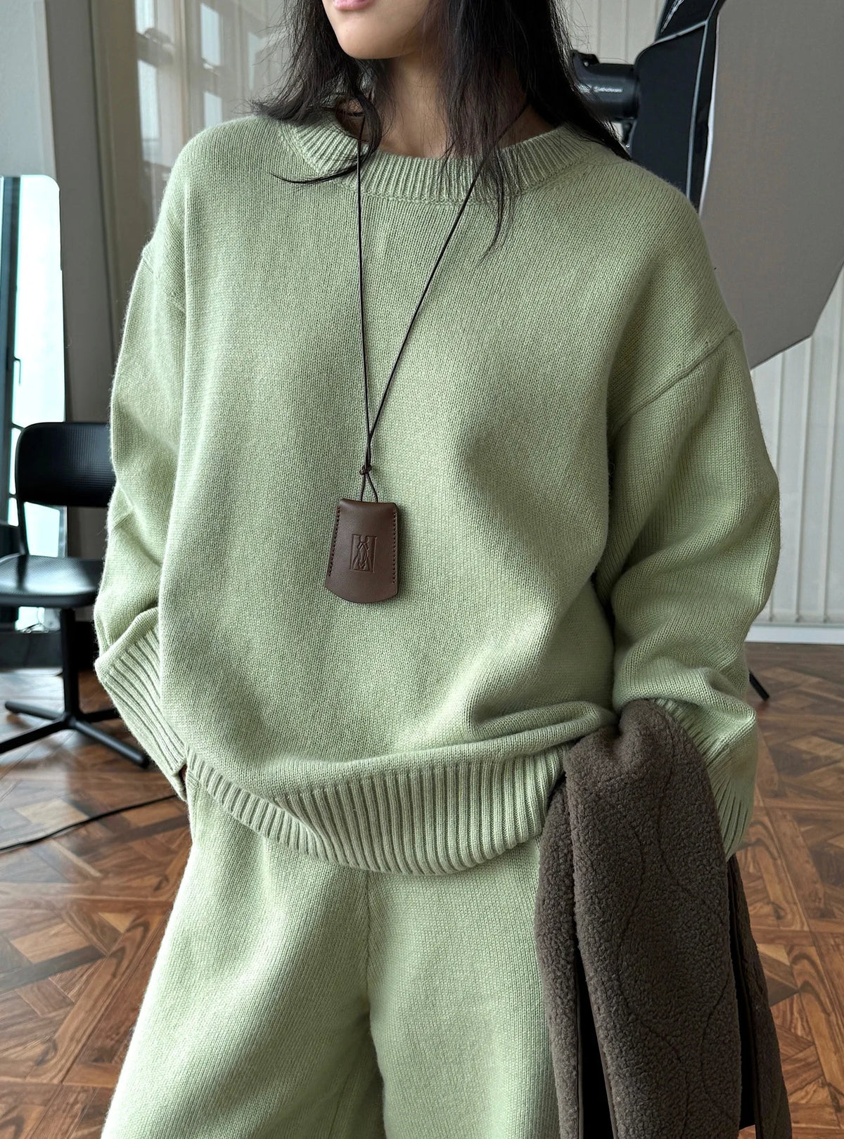 Sweater Suits, High Quality, 50% Wool Pullover With Knitted Pants