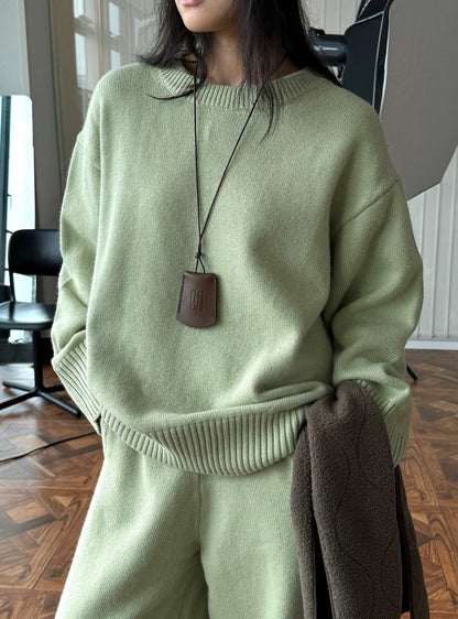 Sweater Suits, High Quality, 50% Wool Pullover With Knitted Pants