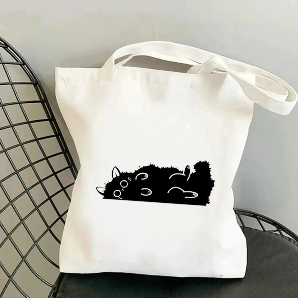 Life Is Better with Cats Canvas Tote Bag, Handbag. USE THIS AS THE GIFT OR TO HOLD THE GIFT---WHY USE PAPER?